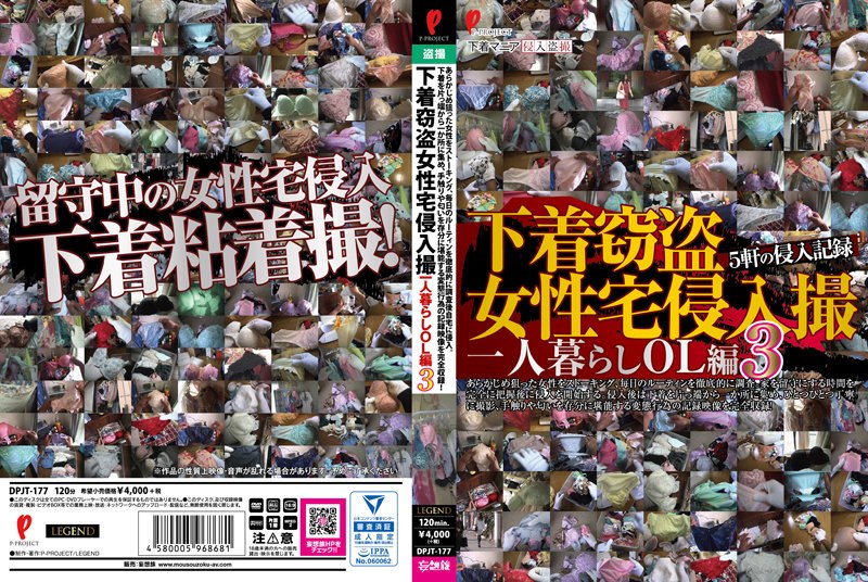 下着窃盗女性宅侵入撮 一人暮らしOL編 3（dpjt00177）レビュー【盗撮・のぞき／P-PROJECT/妄想族】