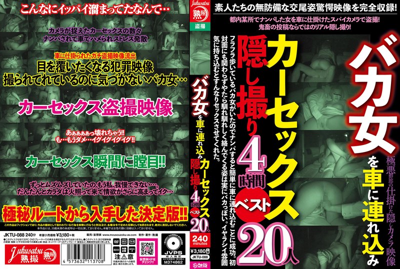 バカ女を車に連れ込みカーセックス隠し撮り4時間ベスト20人（jktu00088）レビュー【4時間以上作品／熟撮/妄想族】